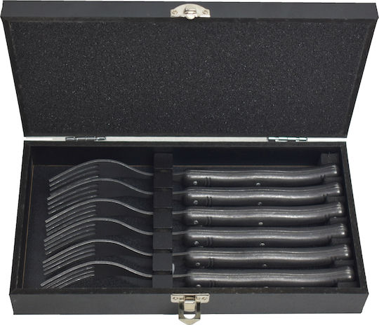 Kiro Gabel-Set Tabelle Metall Schwarz 12cm 6Stück