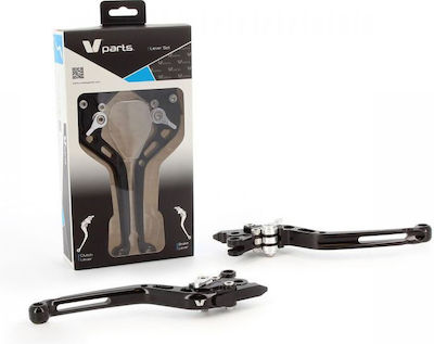 Ducati Set of Motorcycle Brake/Clutch Levers Flexible for Ducati Monster Black LV-FL(L12-R12)