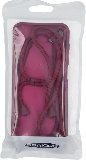 Sonique CarryHang Back Cover Silicon 0.5mm cu Curea Burgundy (Galaxy A34)