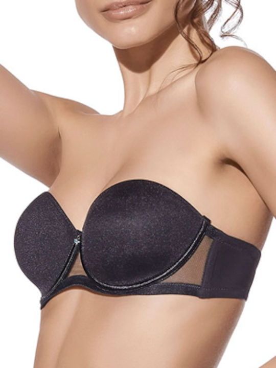 Esmeralda Strapless Bra with Light Padding Underwire Black