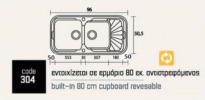 Sanitec Classic Ένθετος Νεροχύτης Αριστερός από Συνθετικό Γρανίτη Μ96xΠ51cm Granite Green