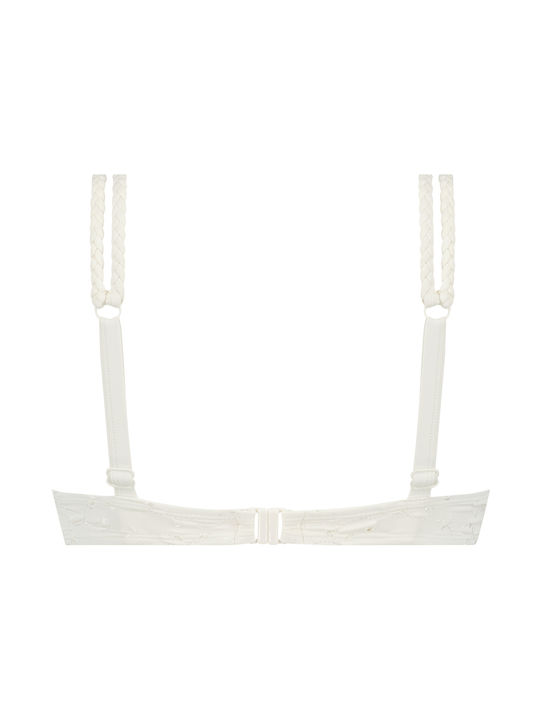 Padded Underwire Bikini Bra with Adjustable Straps White