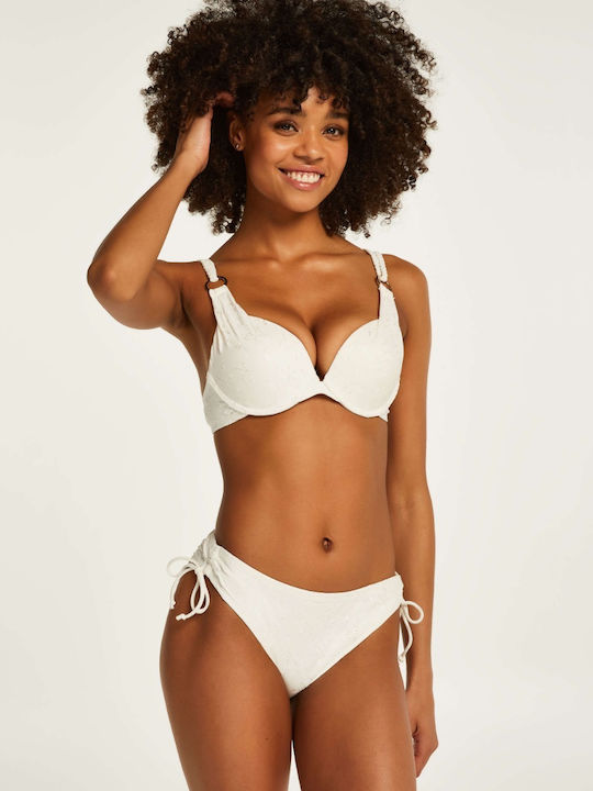 Padded Underwire Bikini Bra with Adjustable Straps White