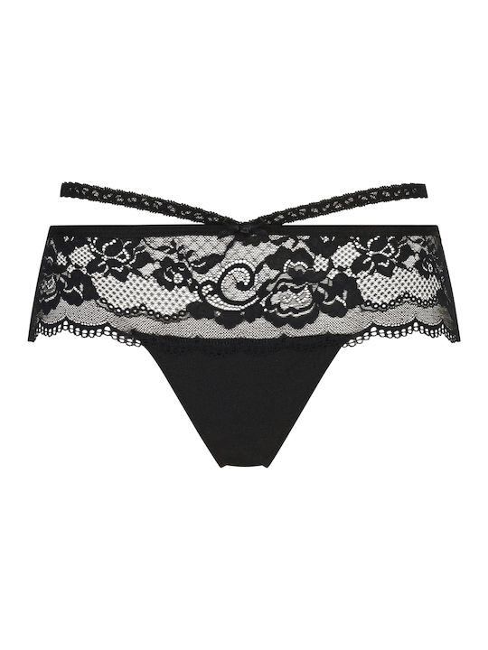 Hunkemöller Damen Boxer mit Spitze Schwarz