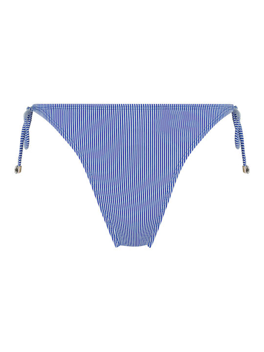 Bikini Slip με Κορδονάκια Μπλε