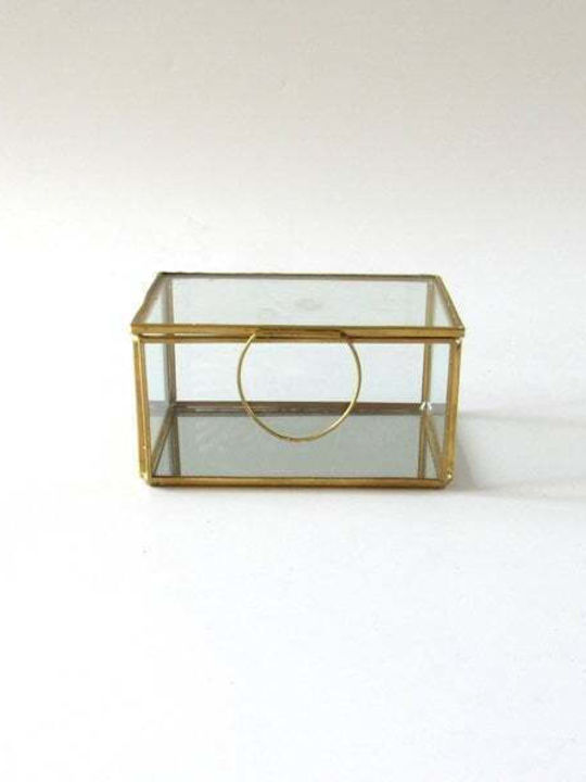 JK Home Decoration Dekorative Box Glas 12.5x12.5x6cm