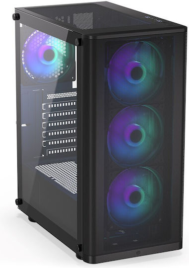 Endorfy Ventum 200 ARGB Gaming Midi Tower Computer Case with Side Window Black