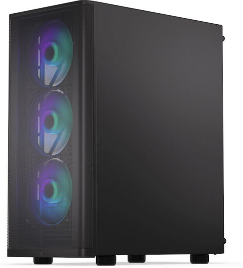 Endorfy Ventum 200 ARGB Gaming Midi Tower Computer Case with Side Window Black