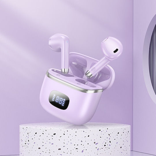 Hoco EQ1 Earbud Bluetooth Handsfree Earphones with Charging Case Purple