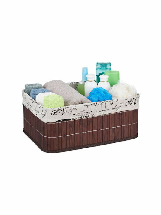 Relaxdays Coș de Depozitare Bambus Maro 16.5x38x28.5cm 1buc