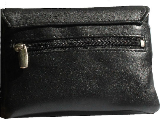 Lederne Tabaktasche in Schwarz mit magnetischem Verschluss 13x9cm