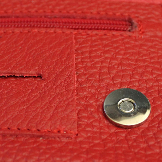 Panora Tobacco Pouch With Magnetic Clasp 16.2x9.5cm Red