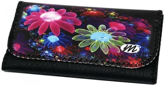 FLOWERS ROXY Lederne Tabaktasche in mit Verschluss 16x8.5cm