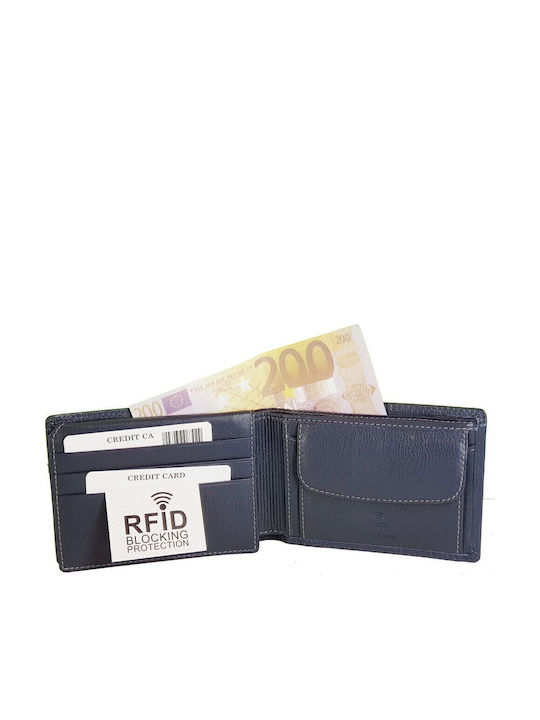 Portofel bărbătesc Carduri cu RFID Albastru