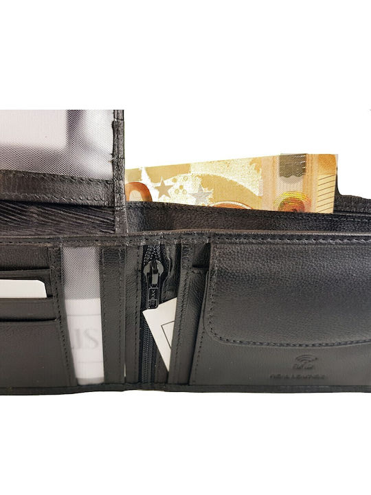Leather Men's Wallet Classic with RFID Black