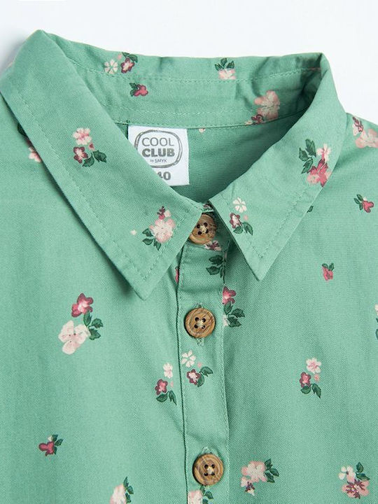 Mädchen Kleid Langärmelig Grün