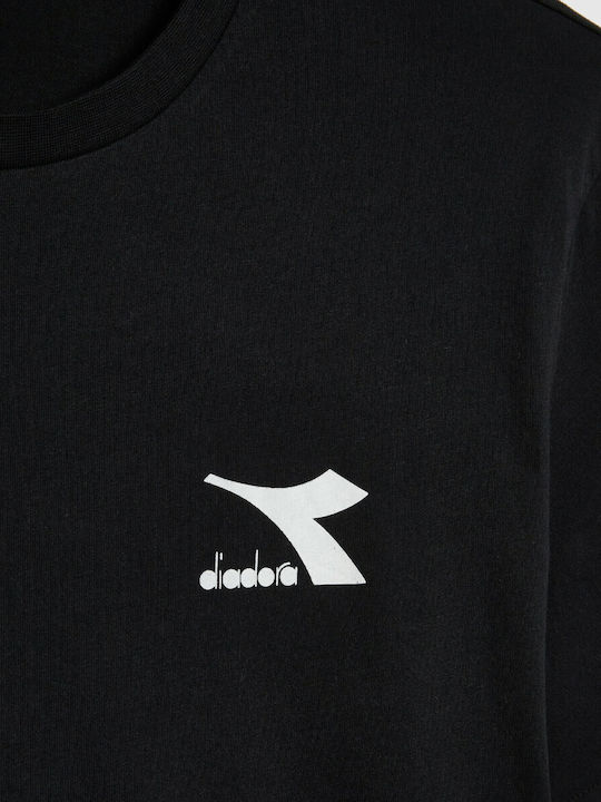 Diadora Bărbați T-shirt Sportiv cu Mânecă Scurtă Negru