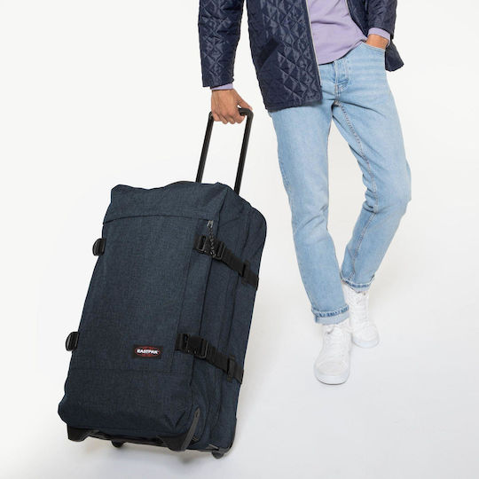 Eastpak Tranverz M Medium Travel Suitcase Fabric Triple Denim with 2 Wheels Height 67cm