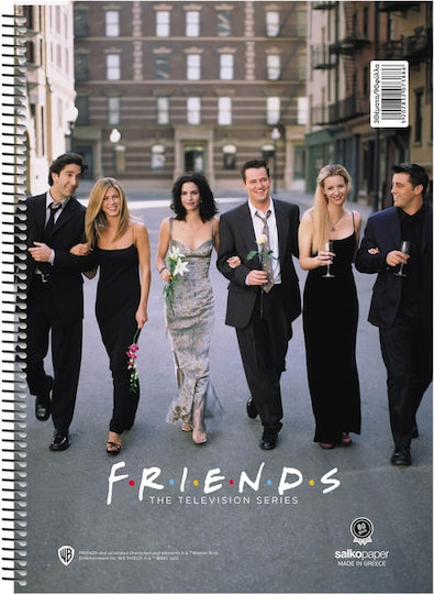 Salko Paper Σπιράλ Τετράδιο Ριγέ Β5 30 Φύλλων Friends (Διάφορα Σχέδια/Χρώματα)
