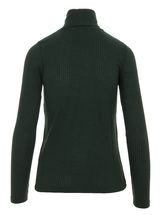 Pepe Jeans Damen Bluse Langärmelig Rollkragenpullover Grün