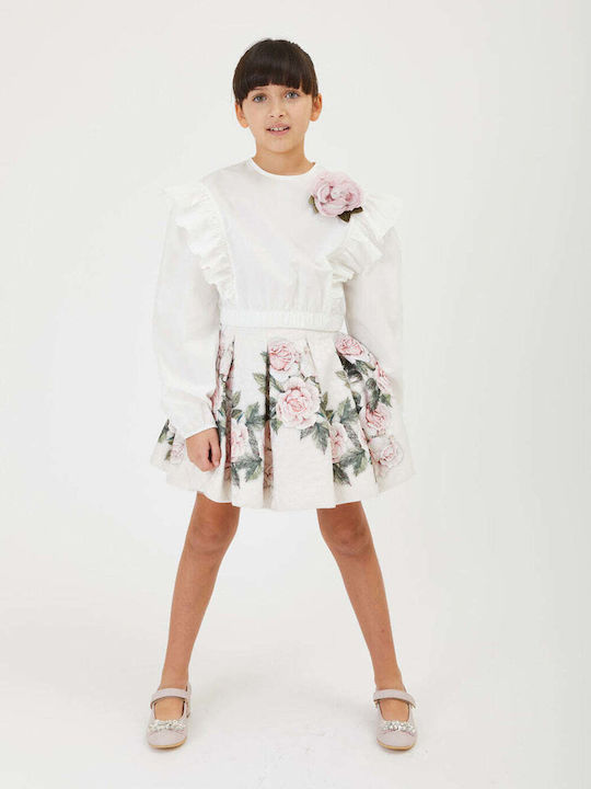 Kinderbluse Langarm Ecru