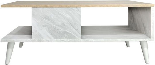 Rectangular Central Coffee Table Moses Wooden Beige 90x54x37.5 cm