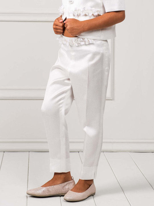 Kids Clothing Set with Pants and Summer Coat 2 Pieces White