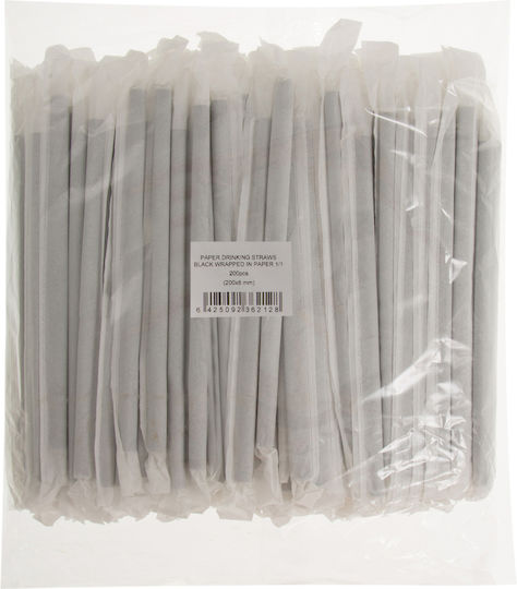 Jumbo biologisch abbaubare schwarze gerade Papierstrohhalme 200 Stück