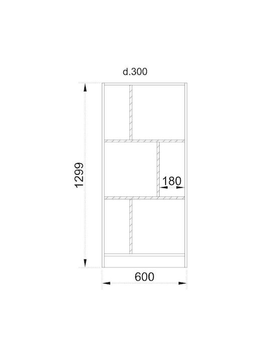 Bookcase Dark Grey 60x30x130cm