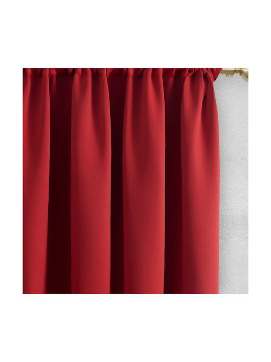 Lino Home Curtain with Pencil Pleat Basko Bordeaux 150x240cm