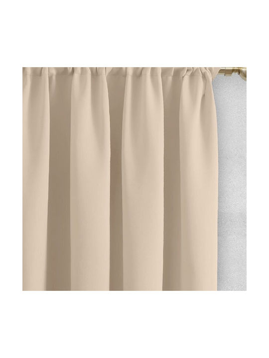 Lino Home Curtain with Pencil Pleat Basko Beige 150x240cm