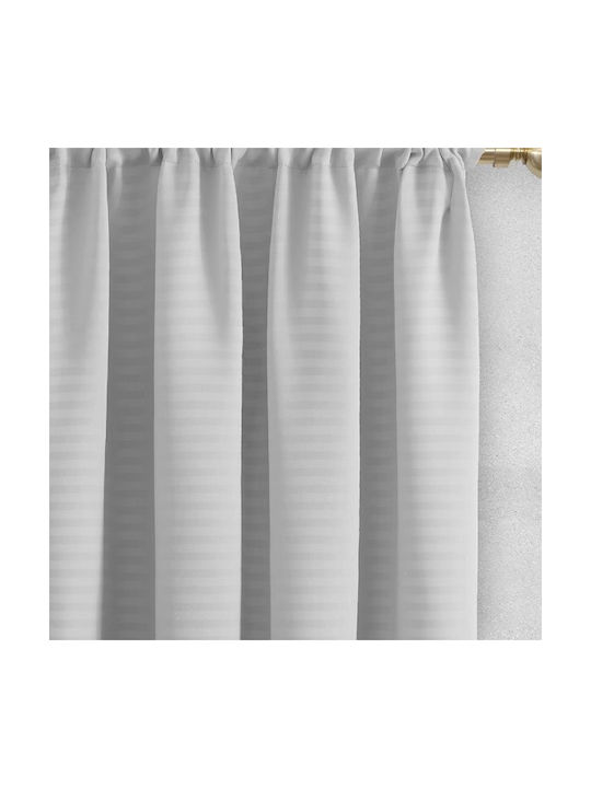 Lino Home Curtain with Pencil Pleat Emb Basko LGrey 150x240cm