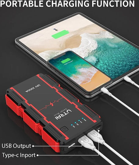 Utrai Portable Car Battery Jump Starter 13000mAh with Φακό / Power Bank / USB 12V