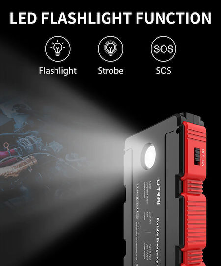 Utrai Portable Car Battery Jump Starter 13000mAh with Φακό / Power Bank / USB 12V