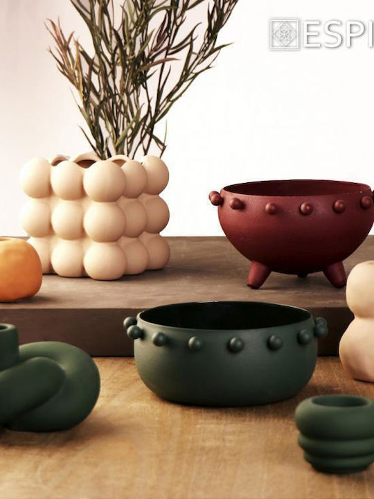 Espiel Candle Holder Ceramic in Orange Color 7.8x7.8x6.3cm 1pcs