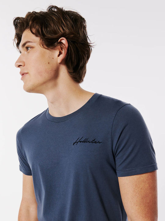 Hollister Herren T-Shirt Kurzarm Blau