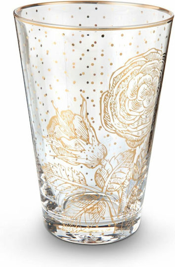 PiP Studio Royal Ποτήρι Νερού από Γυαλί Golden Flower 370ml