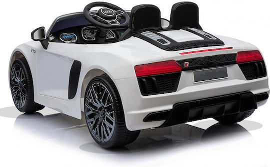 Audi R8 Spyder Cu Un Loc Cu Telecomandă Licențiat 12 Volți Alb