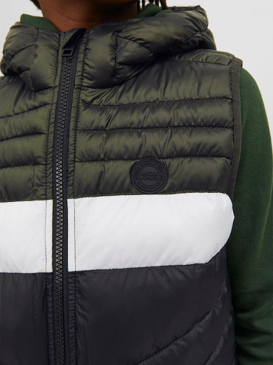 Kinder Steppjacke Ärmellos Kurz mit Kapuze Mehrfarbig