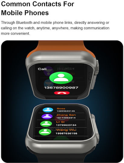 U8 Ultra 45mm Smartwatch με Παλμογράφο (Λευκό)