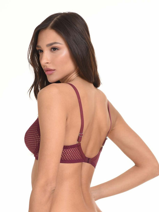 Miss Rosy Triangle Triangle Bra Burgundy