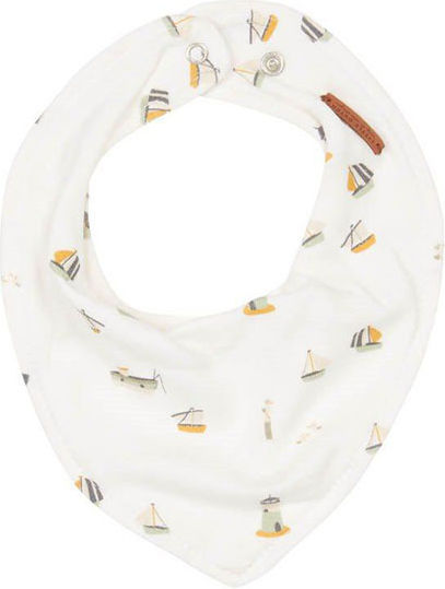Little Dutch Sailors Bay Bandana material textil cu buton Albă