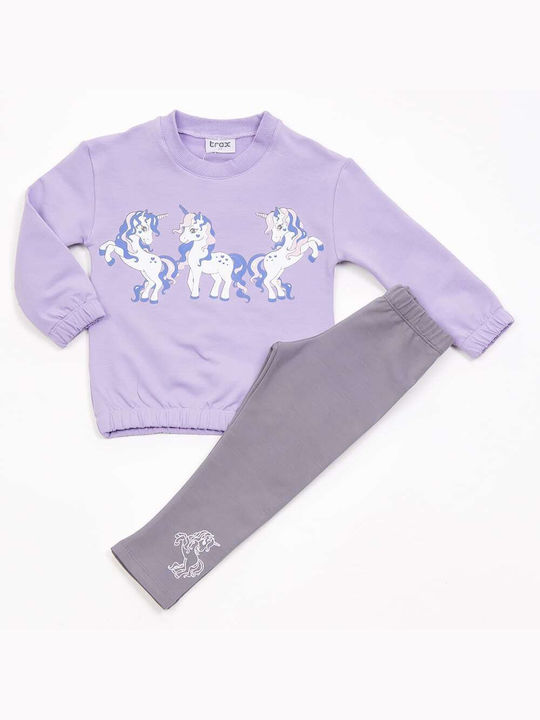 Trax Kinder Set mit Leggings Winter 2Stück Lila