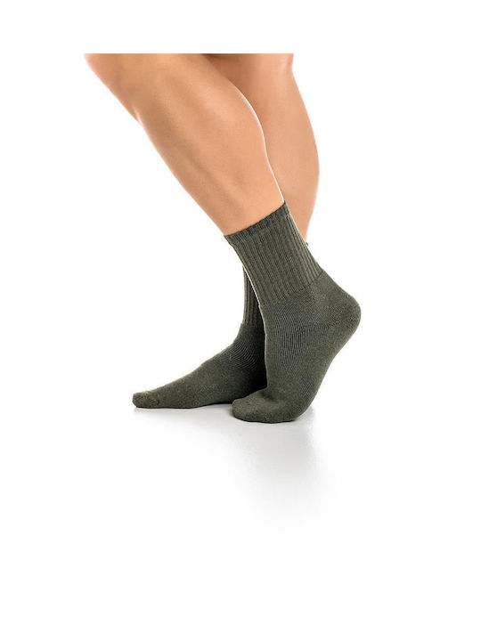 Inizio Men's Solid Color Socks Khaki