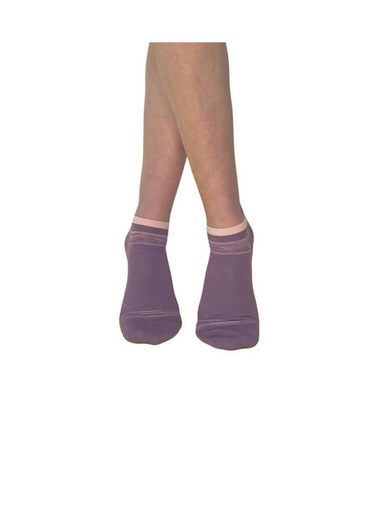 Inizio Women's Solid Color Socks Purple