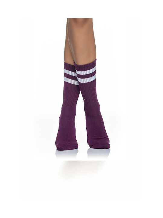 Inizio Women's Solid Color Socks Purple