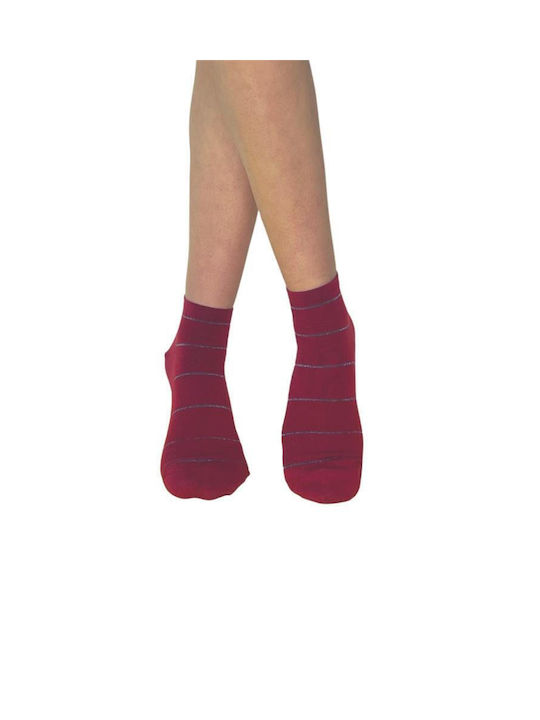 Inizio Women's Patterned Socks Burgundy