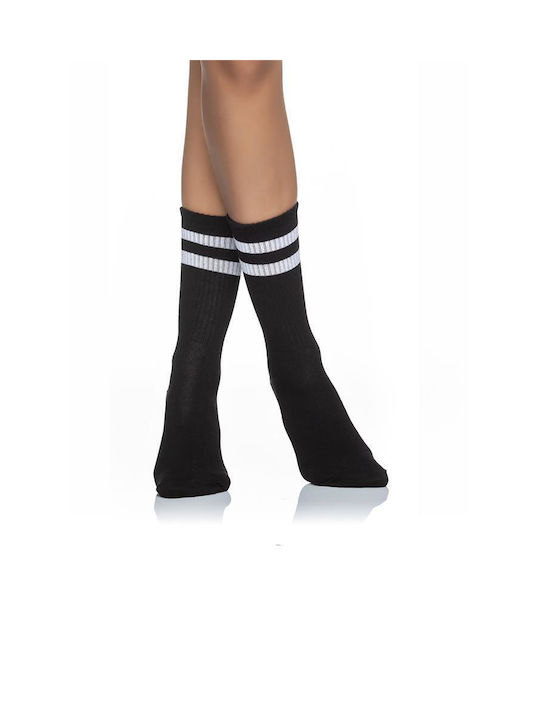 Inizio Damen Einfarbige Socken Schwarz 1Pack