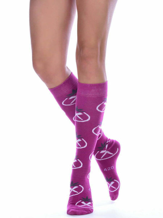 Axidwear AXID Damen Gemusterte Socken Lila 1Pack