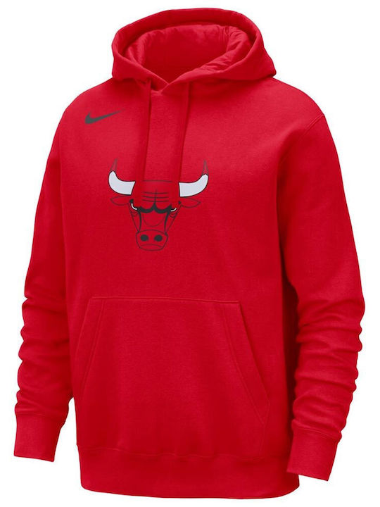 NBA Chicago Bulls Club Суитшърт с Качулка Червен